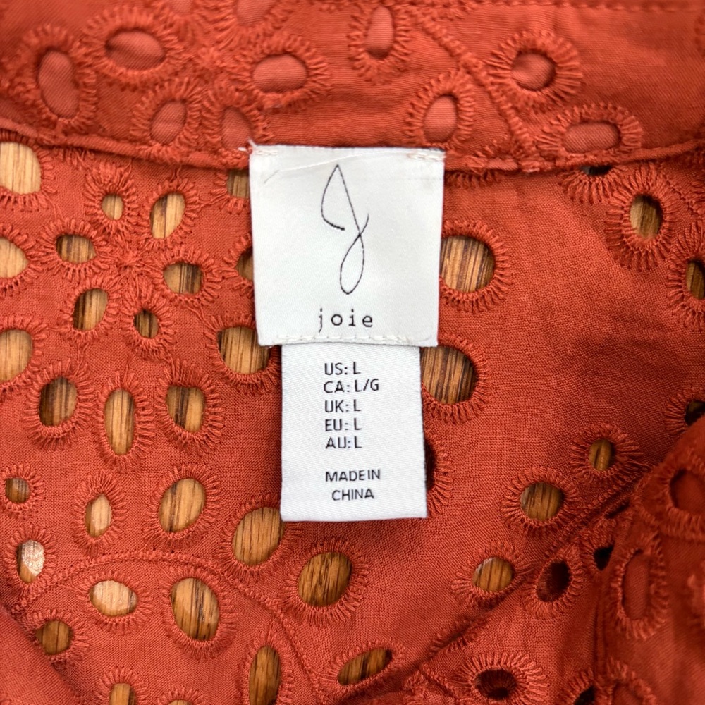 Joie Terracotta Eyelet Blouse - Picture 6 of 9